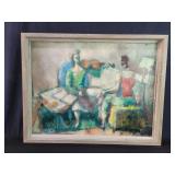 Vintage signed Markell oil painting on Masonite