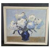 Vintage signed oil painting on panel still life