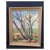 Vintage signed oil painting on canvas