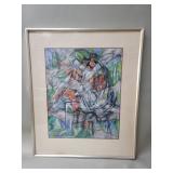 Vintage Rose Krevit pastel & watercolor painting