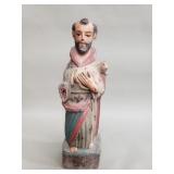 Vintage carved wood Santo figurine