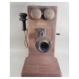Antique Western Electric hand-crank wall telephone