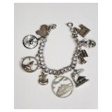 Silver charm bracelet ï¿½ charms are sterling, 830,
