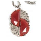 Sterling silver necklace with carnelian and
