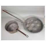 Vintage copper egg poacher and pot