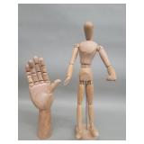 Pair of wood artists mannequins with