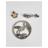 Vintage sterling silver brooches