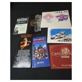 Lot of 7 Disney cards, guides, pamphlets, signed