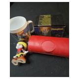 Lot of 4 Disney collectibles cup, jewelry and more