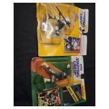 Lot of 2 sports figures toys with cards