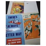 Lot of 4 assorted collectibles posters and carton