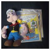 Lot of 2 Popeye collectibles plushie and