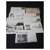 Lot of 9 envelope/cards with stamps
