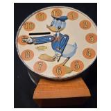 Vintage tin clock with piggy bank combination lock