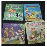 Lot of 4 Disney LP vinyl records and book