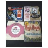 Lot of 3 LP vinyl records and Elvis stamp