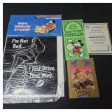 Lot of 4 Disney collectibles: passes, tickets,