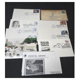 Lot of 9 envelope/cards with stamps
