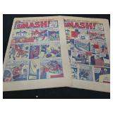 Vintage 1967 No.92 and No.94 Smash comic magazines