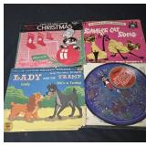 Lot of 4 Disney LP vinyl records