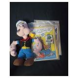 Lot of 2 Popeyes collectibles plushie and v