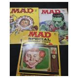 Lot of 3 vintage 1959, 1964, 1974 MAD magazines