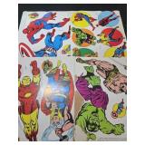Vintage 1974 super hero stickers