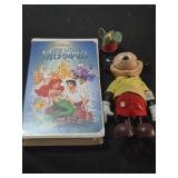 Lot of 3 Disney collectibles vhs and toys