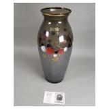 Hand painted Bohemia glass vase