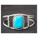 Vintage silver and turquoise bracelet