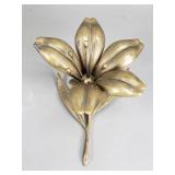 Hollywood Regency brass 'party flower' ashtray