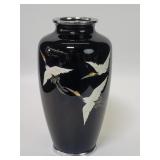Vintage Japanese cloisonne vase with flying