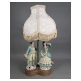 Vintage porcelain figural boudoir table lamp