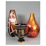 3 contemporary ceramic vases