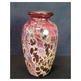 Signed Paul Bendzunas hand-blown art glass vase