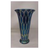 Lundberg studio hand blown glass iridescent vase