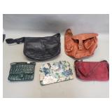 Five women's handbags