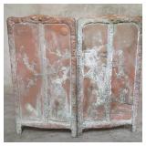 Antique Asian copper relief 2-screen panel