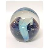 Signed 1992 glass paperweight
