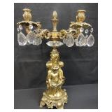 Vintage gilt metal cherub candelabra with