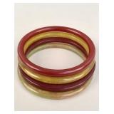 4 vintage thin Bakelite bangles