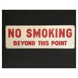 Vintage metal 'No Smoking Beyond This Point' sign