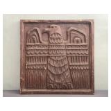 Vintage wood carved eagle wall hanging panel