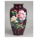 Vintage Japanese cloisonne vase with floral motif