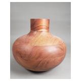 Turnell hollow form walnut vase, made in India