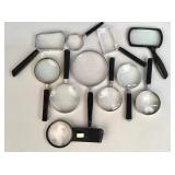 Lot of 11 assorted magnifying glasses