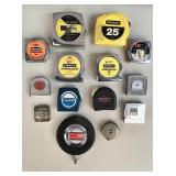 Lot of 14 assorted measuring tapes