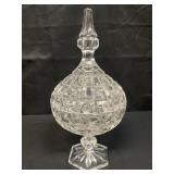 Vintage German lead crystal pedestal candy dish