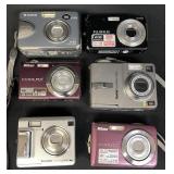 Group of vintage digital cameras