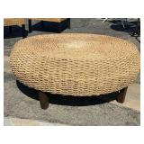 Hand woven round coffee table